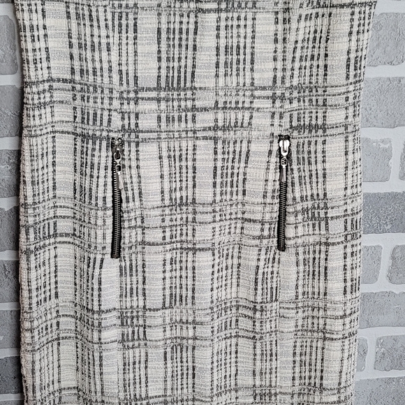 Sharagano Vintage Women's Textured Gray Tone Plaid Cocktail Dress Women's Size M - Picture 2 of 12